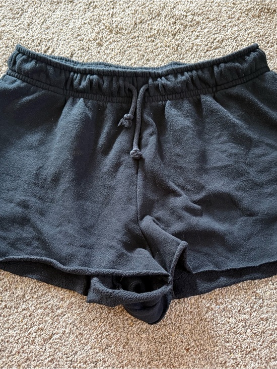 Pants - Black Women's Drawstring Lounge Shorts